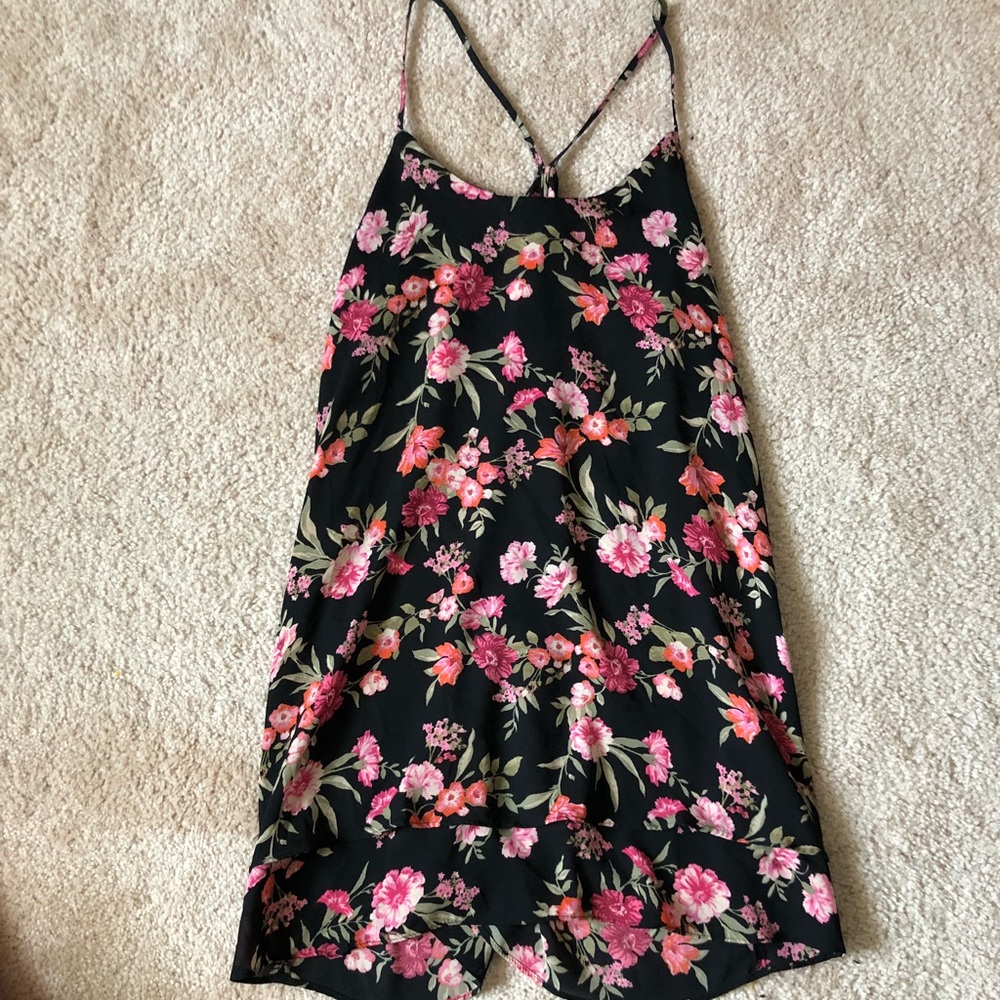 Flirty Flowy Floral Black Mini Dress